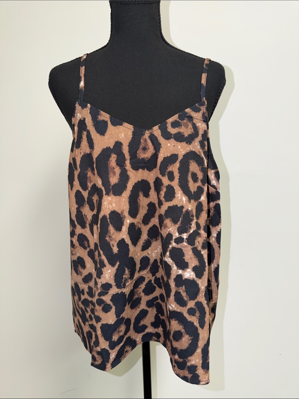 Hayden Leopard Print Satin Cami - Brown & Black